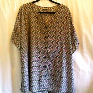 Catherines Black and White Pattern Blouse